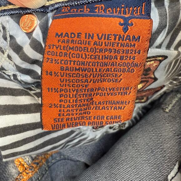 Rock Revival Jeans Women's 29 (8) Blue Celinda Boot Cut Western Blingy EUC - Picture 10 of 16